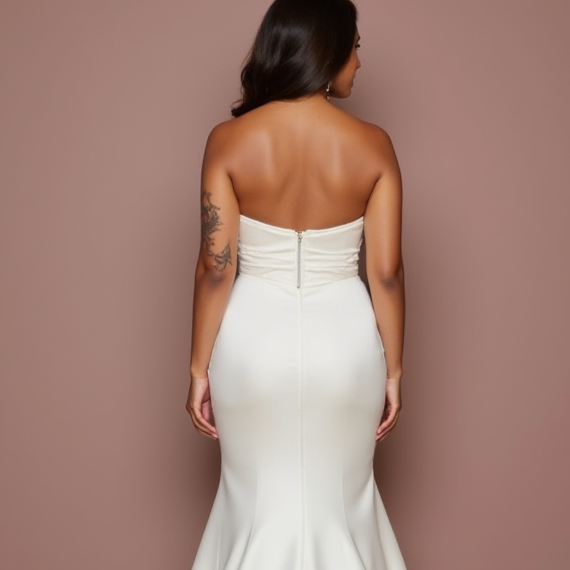 Mermaid White Wedding Dress with Delicate Embroidery for a Feminine Touch