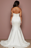 Mermaid White Wedding Dress with Delicate Embroidery for a Feminine Touch