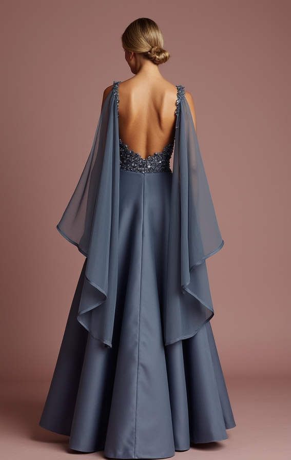 Dazzling Grey Evening Dress & Prom Dress with Sequin Fabric for Maximum Sparkle