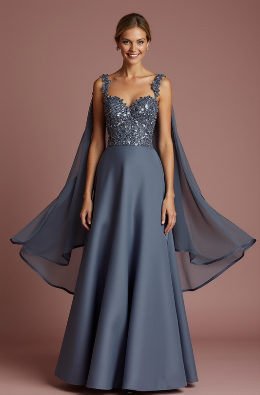 Dazzling Grey Evening Dress & Prom Dress with Sequin Fabric for Maximum Sparkle