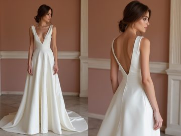 Glamorous White A-Line Bridal Gown with Sparkling Beads and Elegant Train