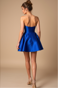 Royal Blue Strapless Evening Dress with Sweetheart Neckline