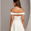 Modern White Mini Short Wedding Dress with an A-Line Cut for a Sleek and Elegant Silhouette