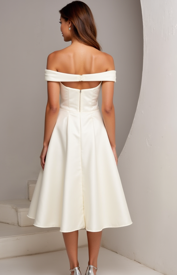 Modern White Mini Short Wedding Dress with an A-Line Cut for a Sleek and Elegant Silhouette