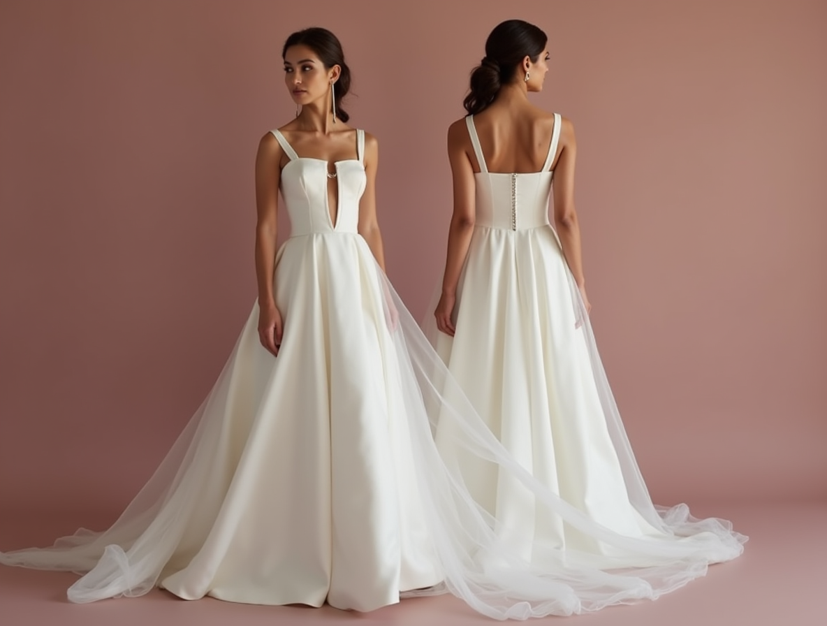 Modern White Princess Wedding Dress for a Fashion-Forward Bride