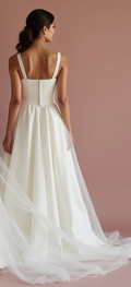 Modern White Princess Wedding Dress for a Fashion-Forward Bride