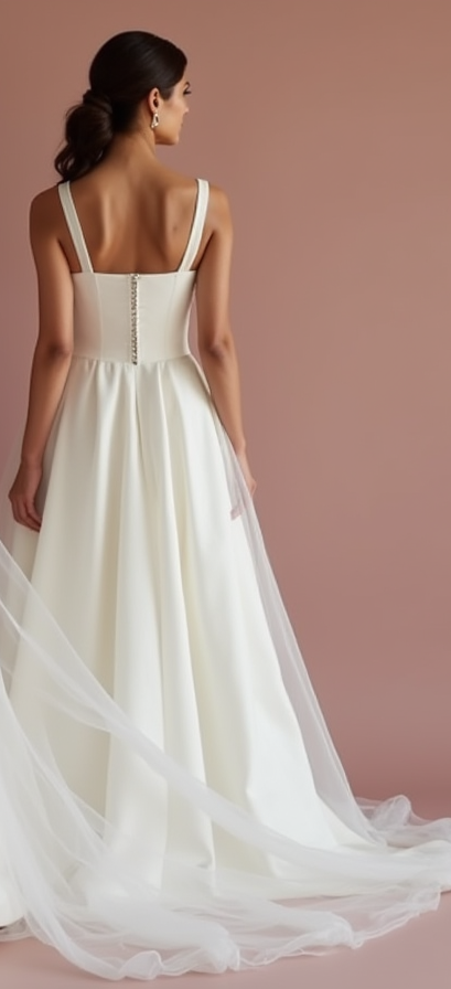Modern White Princess Wedding Dress for a Fashion-Forward Bride