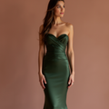 Regal Green Evening Dress & Prom Dress with Long Cape for a Royal Look