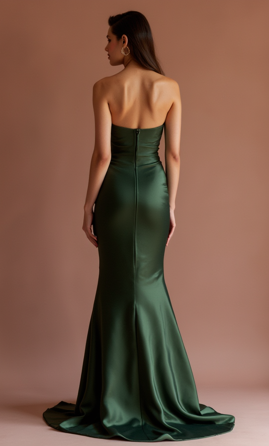 Regal Green Evening Dress & Prom Dress with Long Cape for a Royal Look