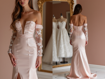 Glamorous Pink Evening Dress & Prom Dress with Sculpted Fit and Flowing Skirt