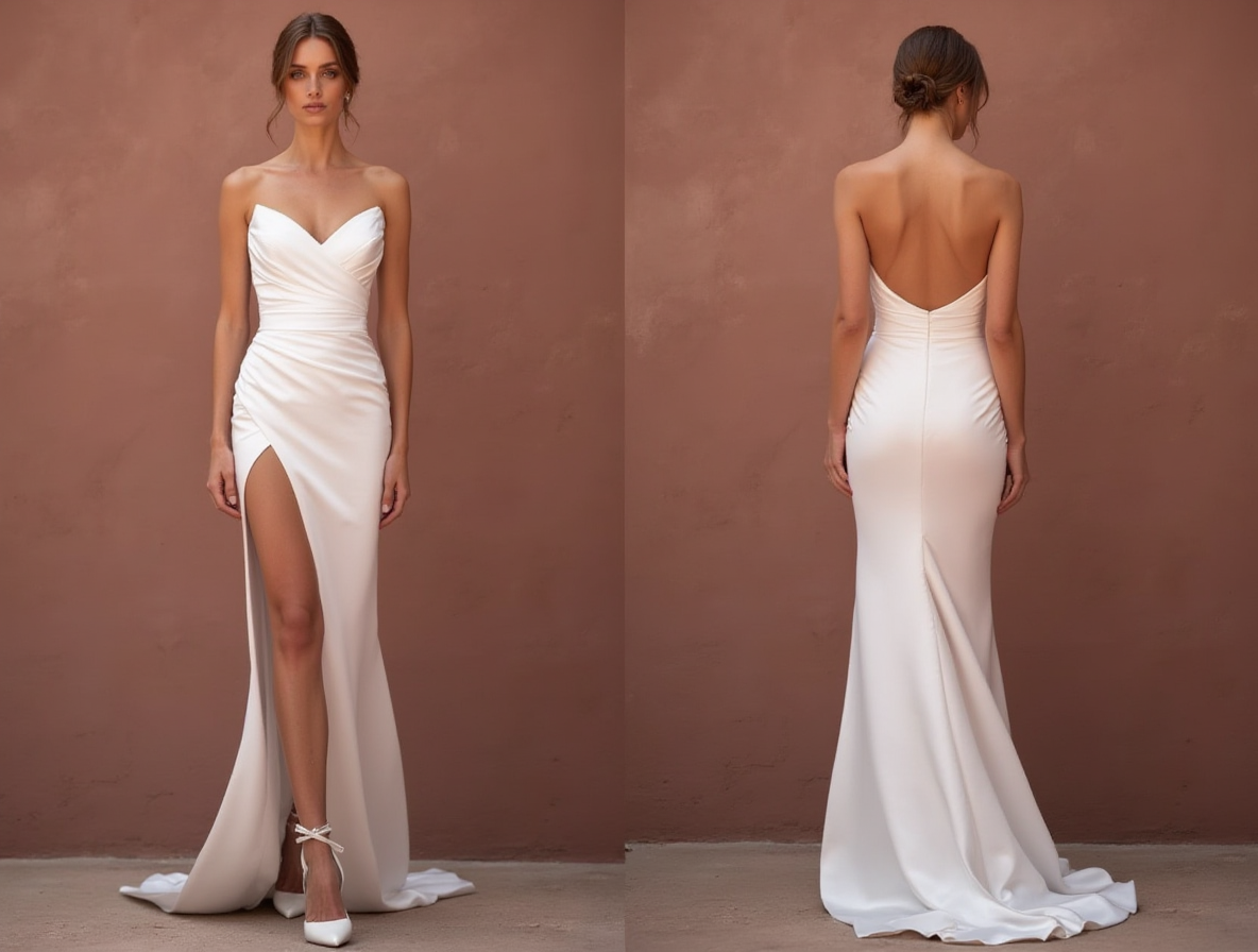 A-Line Wedding Dress with Pleated Skirt for a Timeless Bridal Look