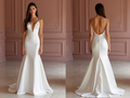 Mermaid White Wedding Dress with Crystal Details for a Sparkling Bridal Moment