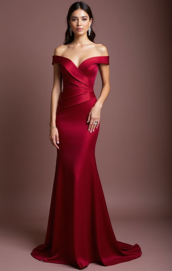 Flirty Red Evening Dress & Prom Dress with Ruffled Skirt and Deep Slit