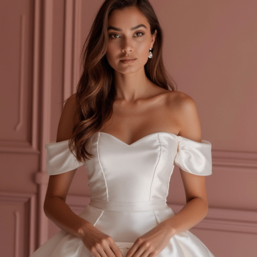 Minimalist White Mini Short Wedding Dress with a Halter Neckline for a Chic and Contemporary Style