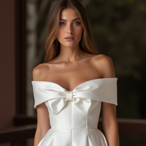 Glamorous White Mini Short Wedding Dress with Beaded Straps for an Extra Touch of Sparkle