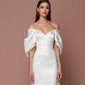 Mermaid White Wedding Dress with a Modern V-neckline for a Sexy Bridal Look