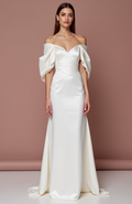 Mermaid White Wedding Dress with a Modern V-neckline for a Sexy Bridal Look