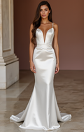Mermaid White Wedding Dress with a Bold Strapless Design for a Modern Touch