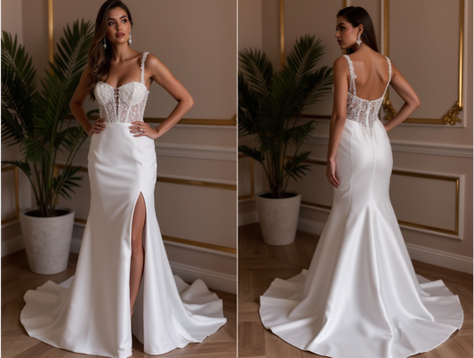 Modern A-Line Wedding Dress with Minimalist Elegance