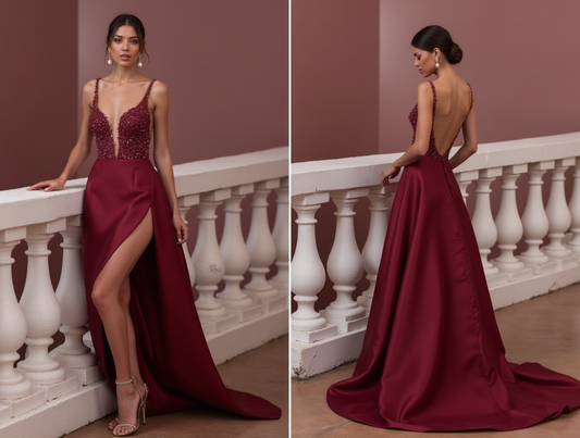 Timeless Evening Gown and Prom Dress with a Floor-Length Skirt for a Dramatic Look
