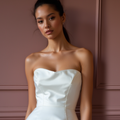 Minimalist Mini Short Wedding Dress with a Clean Silhouette for a Timeless Look