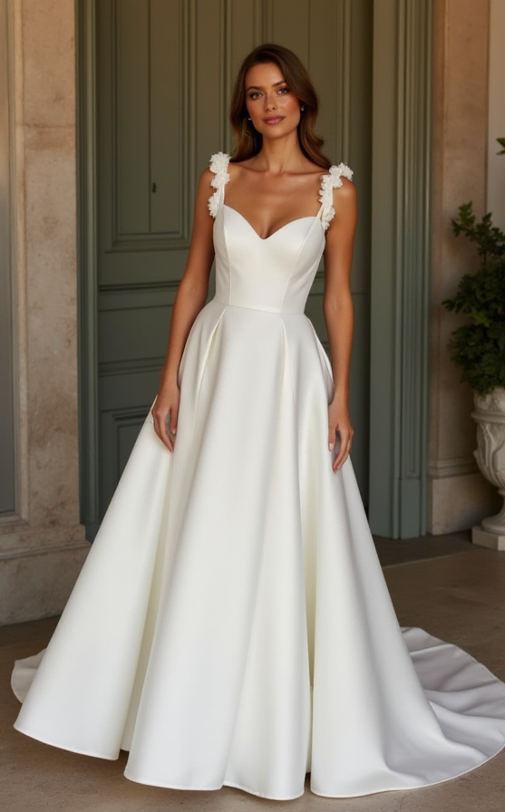 A-Line Wedding Dress with a Simple and Elegant Silhouette