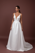 A-Line Bridal Dress with a Chapel Train for a Classic and Grand Look