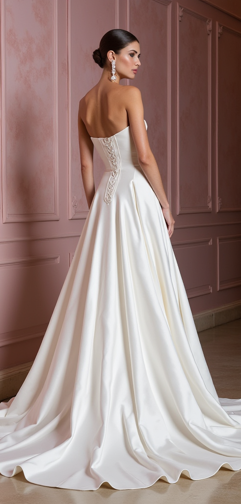 A-Line Wedding Gown with a Flowing Skirt for a Graceful Look
