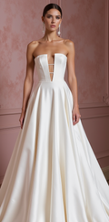 A-Line Wedding Gown with a Flowing Skirt for a Graceful Look