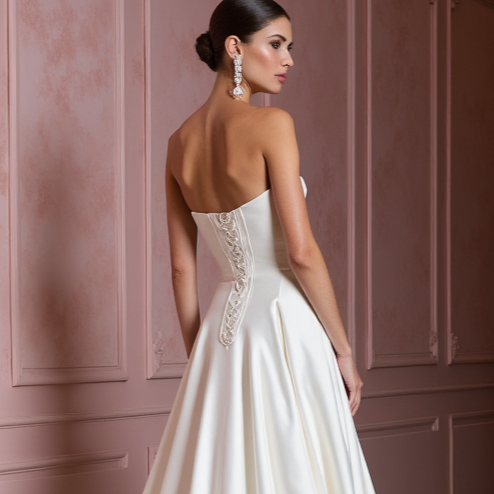 A-Line Wedding Gown with a Flowing Skirt for a Graceful Look