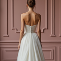 A-Line Wedding Dress with a Long Train for a Grand Bridal Entrance
