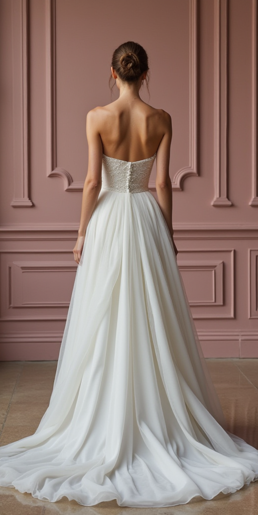 A-Line Wedding Dress with a Long Train for a Grand Bridal Entrance