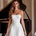 Modern Short Wedding Dress and Mini Dress with a Sweetheart Neckline