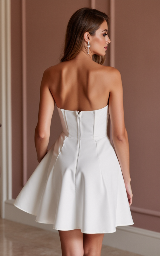 Modern Short Wedding Dress and Mini Dress with a Sweetheart Neckline