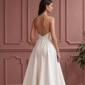 A-Line Wedding Dress with a Pleated Skirt for a Graceful Look
