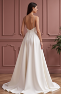 A-Line Wedding Dress with a Pleated Skirt for a Graceful Look
