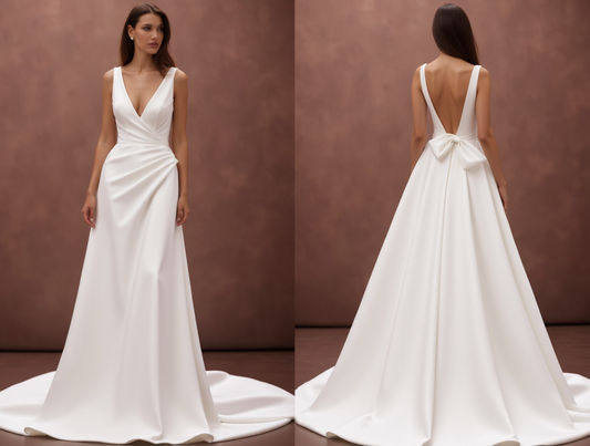 A-Line Wedding Dress with a Sparkling Sequin Detail for a Glamorous Look