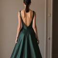 Flattering Green Evening Dress & Prom Gown with Ruched Fabric for a Sculpted Fit