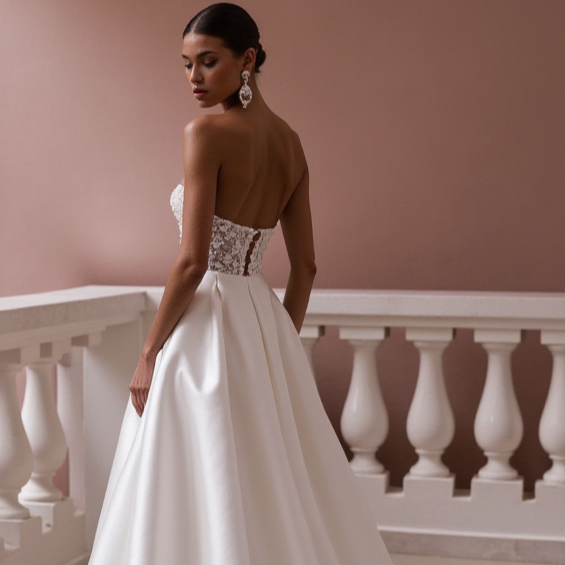 A-Line Wedding Dress with Soft Tulle Layers for a Dreamy Effect