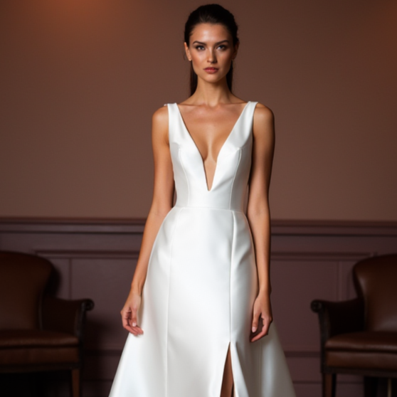 A-Line Wedding Dress with an Empire Waist for a Slimming Effect