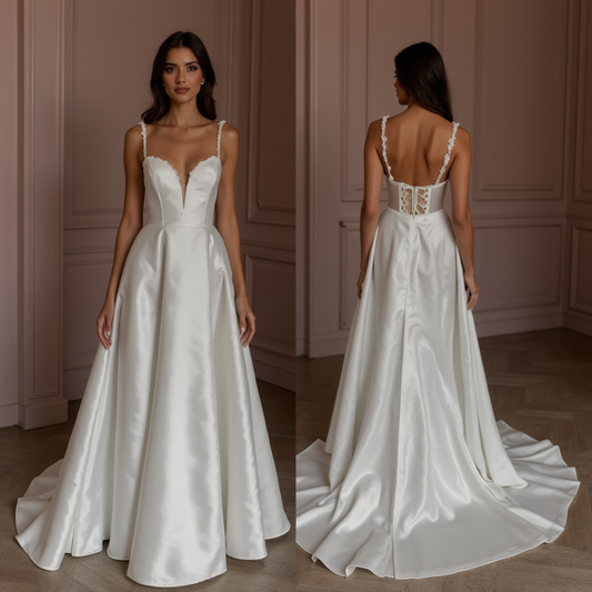 A-Line Wedding Dress with Beaded Bodice for a Glamorous Look