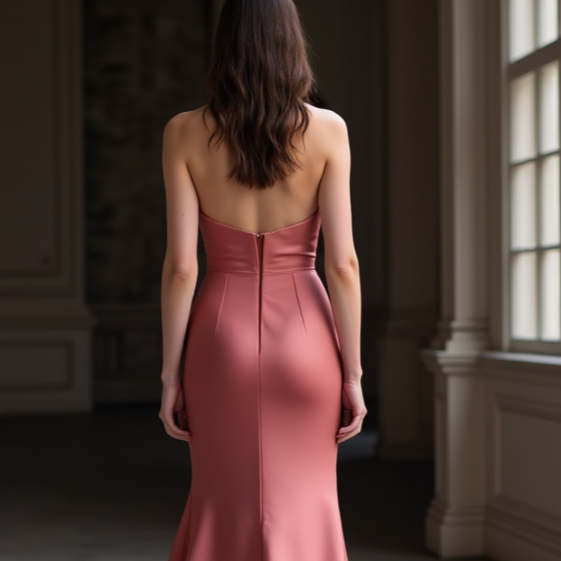 Elegant Pink Evening Dress & Prom Dress with Beaded Straps and Flowing Skirt