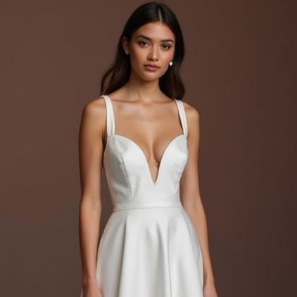 A-Line Wedding Dress with a V-Back for a Subtle Yet Elegant Touch