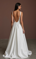A-Line Wedding Dress with a V-Back for a Subtle Yet Elegant Touch
