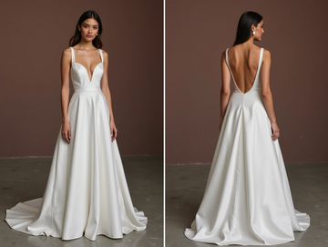 A-Line Wedding Dress with a V-Back for a Subtle Yet Elegant Touch