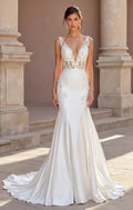 Mermaid Wedding Gown with a Deep V-Neckline for a Bold Bridal Look