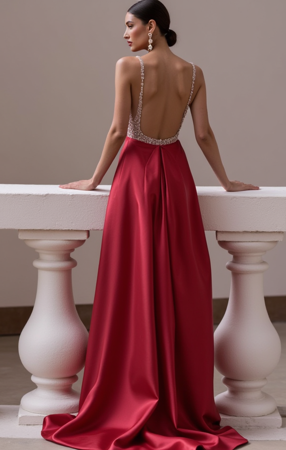 Glamorous Prom Dress and Evening Gown with a Beaded Waistline for Extra Elegance