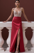Glamorous Prom Dress and Evening Gown with a Beaded Waistline for Extra Elegance