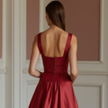 Stunning Red Evening Dress & Prom Dress with Two-Tone Design for a Modern Touch