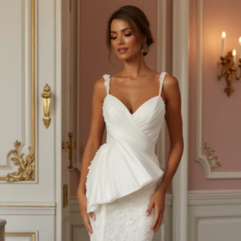 Mermaid Wedding Gown with a Luxurious Long Train for a Grand Entrance